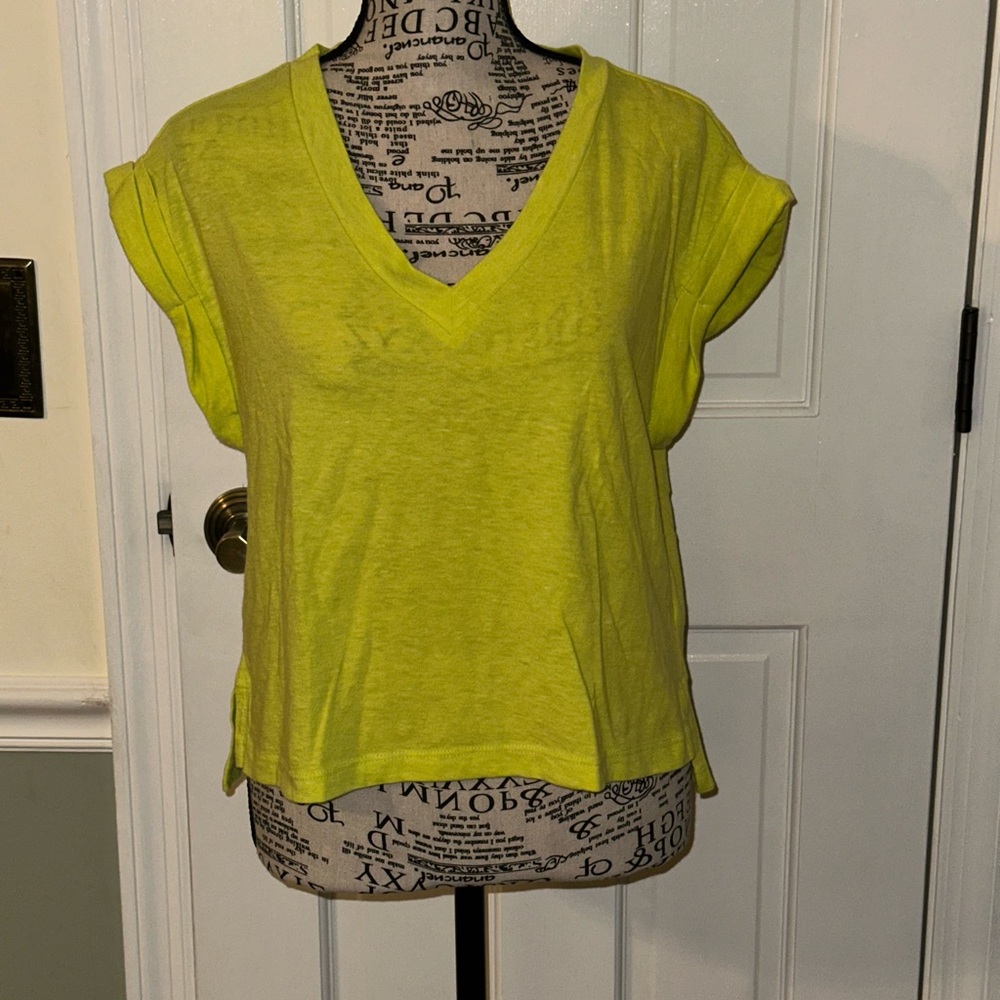 Jessica Simpson Bright Yellow V-Neck Tee